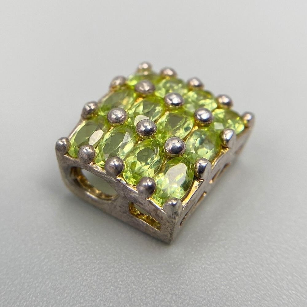 Gold Plated Green Gemstone Slider Pendant